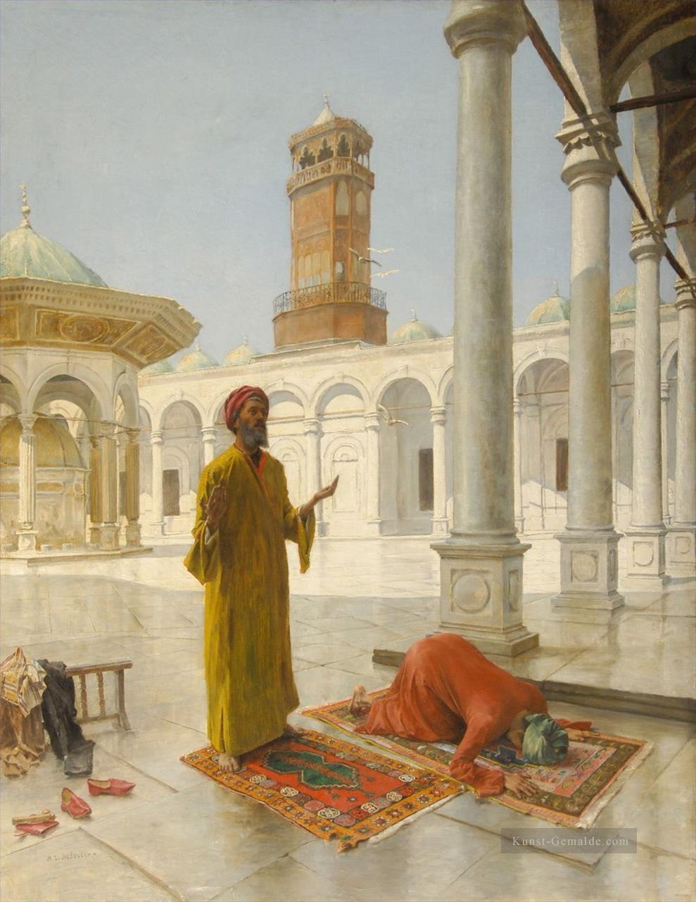 Gebet in der Muhammad Ali Moschee Kairo Alphons Leopold Mielich Orientalist Szenen Ölgemälde